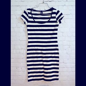 H&M striped bodycon dress XS